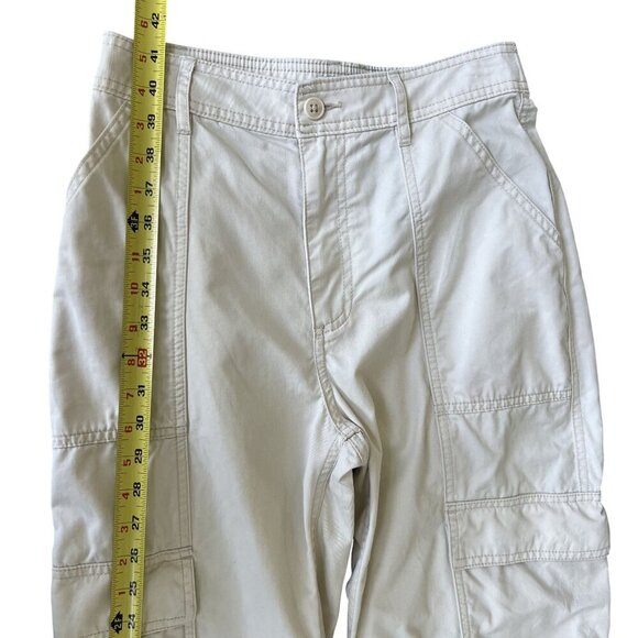 Vintage Abercrombie & Fitch Womens Y2K 27 US 4 Cream Utility Cargo Khaki Pants - Picture 11 of 14